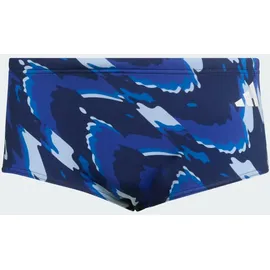 adidas Herren RIPSTREAM TEAM GRAPFIK BADEHOSE, BREIT - Dark Blue, / Semi Lucid Blue - L/XL