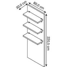 Röhr-Bush röhr Wandregal quantum eiche, grau 80,0 x 30,0 x 220,5 cm