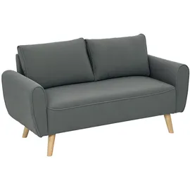 Homcom Zweisitzer Sofa mit 2 Kissen, Polstersofa mit 54cm extra tiefen Sitzen, Doppelsofa aus Cord, klein Sofa mit Holzrahmen 2er Couch für