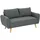 Homcom Zweisitzer Sofa mit 2 Kissen, Polstersofa mit 54cm extra tiefen Sitzen, Doppelsofa aus Cord, klein Sofa mit Holzrahmen 2er Couch für