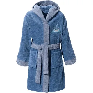 Erwin Müller Kinder-Bademantel mit Kapuze in blau | Gr.: 158/164