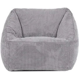 I.C.O.N. Icon Natalia Sitzsack Kinder, Grau, Flauschiger Cord Stoff, Sitzsack Cord mit Füllung, Bequemer Kinder Sessel, Kuschelsessel, Lese Sessel, Schlafzimmer, Kinderzimmer, Spielzimmer