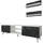 moebel17 Wohnwand Geacles weiß dunkelgrau Marmor Optik B/H/T: ca. 150x40,6x30 cm - Dunkelgrau, Weiss