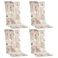 GO-DE Stuhlauflagen Hochlehner 4er Set BUTTERFLY, Beige - Hochlehner