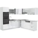 Vicco Winkelküche R-Line L-Form 237 x 247 cm Weiß Hochglanz