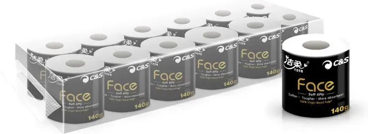 C&S Rollenpapier, 4-lagig, 140 g, 12 Rollen, weich, strapazierfähig, Haushaltsartikel