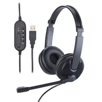 Callstel USB-On-Ear-Stereo-Headset Kopfhörer Schwarz PC