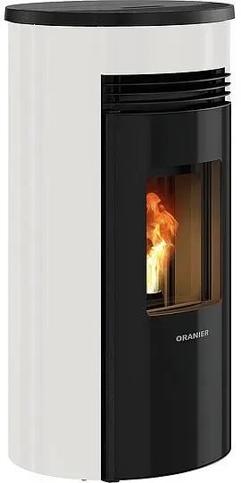 Pelletofen Oranier Sando 50, Seidenweiß / Stahl schwarz, 8 kW - 7968 87
