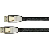 Python PREMIUM DisplayPort 2.0 Kabel, - 8K @60Hz Vollmetallstecker, Kupferleiter,schwarz, 0,5m Python Series
