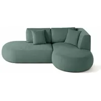 Lisa Design Santorini - 4-Sitzer Modulares Ecksofa rechts - aus strukturiertem Stoff , Grün - Grün