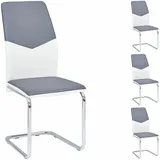Idimex Schwingstuhl Kunstleder grau/weiß 4er Set