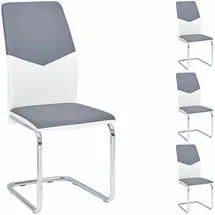 Idimex Schwingstuhl Kunstleder grau/weiß 4er Set