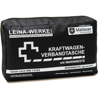 Leina-Werke 11022 KFZ-Verbandtasche Compact mit Warnweste und Klett, Schwarz/Weiß