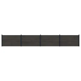 vidaXL Zaunlatte 4 pcs  Schwarz/Aluminium