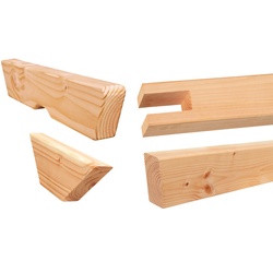 Kopfband für Pergola 4 x 10 x 30 cm – Kopfbüge aus Douglasie, naturbelassen – robuste Diagonalstrebe – Bug ideal für Bauprojekte im Garten