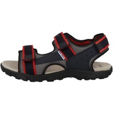 GEOX JR STRADA Sandal, NAVY/RED, 34 EU Schmal