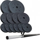 ScSPORTS® Hantel-Set Langhantel Set 20/30 kg Gewichte Hantelscheiben Hantelstange