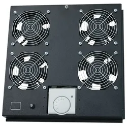 LogiLink Rack Dach Gebläseschale - mit 4 Lüfter, Thermostat