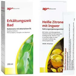 Schnupfen Sparset-Erkältungszeit Bad + Heiße Zitrone mit Ingwer