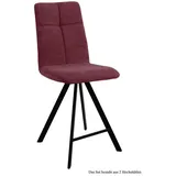 58 aufm Kessel Esszimmerstuhl Thekenstuhl drehbar (2er-Set) Drucill 47x109x60 Schwarz/Natur (Lieferung bis Verwendungsstelle, 2 St), Stabiles Gestell aus Metall pflegeleichter Bezug aus Microfaser lila