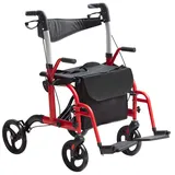 Vevor 2-in-1 Rollator und Transportstuhl rot