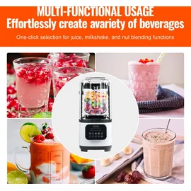 Vevor kommerzieller Standmixer 2200 W mit Schutzschild, Hochleistungsmixer Power Profi Mixer Küchenmixer mit 9 Geschwindigkeiten und 5 Funktionen, für gefrorene Getränke Shakes Smoothies