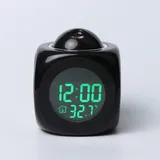 Jeanoko Projektionsuhr LED-Display Projektionswecker Mini Voice Timing Digitaluhr Projektor mit USB-Kabel Schwarz für Schlafzimmer Tägliche Dekoration