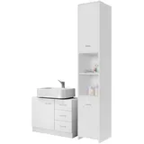 CASARIA Badmöbel-Set Neapel 2-tlg. Weiß