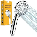 luxuskollektion Duschkopf Hochdruck Wassersparend 5 Strahlarten Verchromung Silber