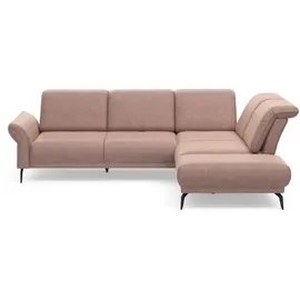 Home Affaire Ecksofa HOME AFFAIRE "Coco L-Form", rosa (altrosa), B:294cm T:242cm, 95% Polyester, 5% Polyamid, Sofas, Ecksofa, Sitztiefen-, Arm- und Kopfteilverstellung, Cord-Bezug, Fußhöhe 15 cm