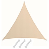 AMANKA UV Sonnensegel 2x2x2 HDPE Dreieck Sonnenschutz Überdachung Balkon Garten Beige