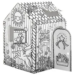 Bankers Box Ausmalbild weiß Spielhaus Einhorn