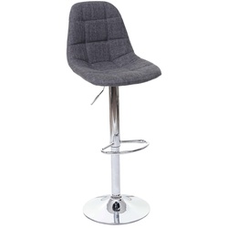 Barhocker MCW-A67, Barstuhl Tresenhocker ~ grau Stoff/Textil, Fuß chrom