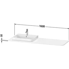 Duravit Happy D.2 Plus 160x55cm, m 1 AS, Beck. li, graph matt