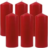 HS Candle Stumpenkerzen Ø6cm 6er Pack Rubinrot