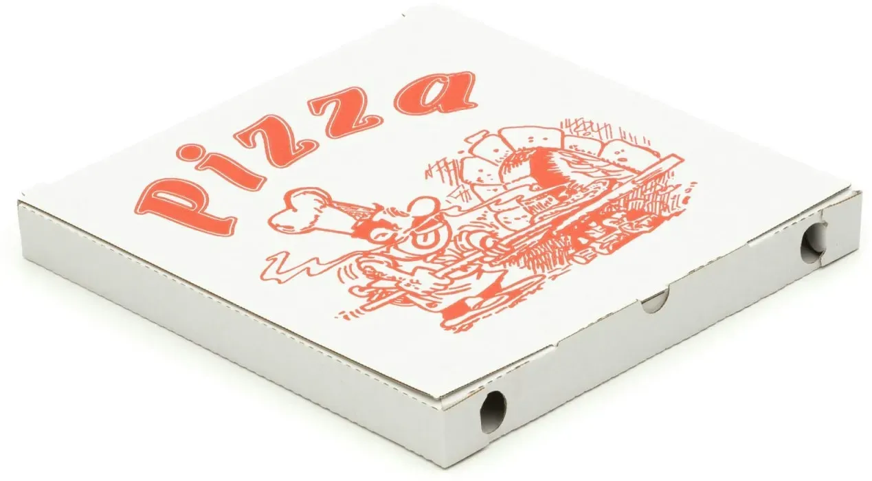 KK Verpackungen 5600 Pizzakartons 280 x 280 x 30 mm Pizzaschachteln Motiv Verpackungen weiß
