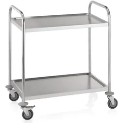 Servierwagen, Küchenwagen, Barwagen, Getränkewagen - mit 2 Borden, 85x53x95 cm, Edelstahl