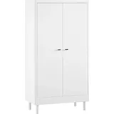 Home Affaire Kleiderschrank HOME AFFAIRE "mit viel Stauraum, Facheinteilung, hochwertig und stabil gebaut", weiß (weiß lackiert), B:100cm H:190cm T:55cm, Massivholz, Schränke, Kleiderschrank, Türen mit Soft-Close, Buche massiv weiß lackiert