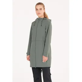 Weather Report Outdoorjacke WEATHER REPORT "Dayton", Damen, Gr. 44, grau (hellgrau), 90% Polyester, 10% Elasthan, unifarben, lang, ohne Ausschnitt, Jacken Outdoorjacke, mit getapten Nähten
