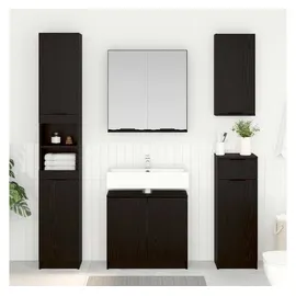vidaXL Badezimmerschrank-Set 2-tlg. Schwarz
