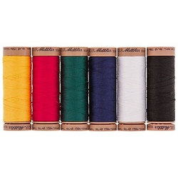 Mettler Silk Finish Cotton "Grundfarben", Stärke: 40, Inhalt: 6x 150 m