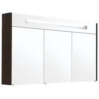 Evenes Spiegelschrank mit beleuchteter Blende, Eiche Biber, 3 Türen,