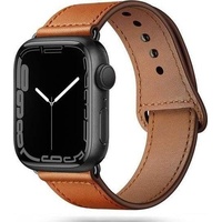 Tech Apple 4/5/6/7/8/SE Smart Watch Lederarmband, Braun, 38/40/41 mm (41 mm, 40 mm, 38 mm, Echtes Leder), Uhrenarmband, Braun