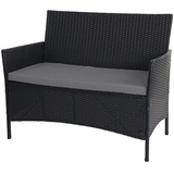 Mendler Poly-Rattan Gartenbank Halden, Sitzbank Bank ~ anthrazit, Kissen anthrazit