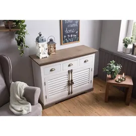 MASSIVMOEBEL24.DE Sideboard 120 x 90 x 45 cm Weiß
