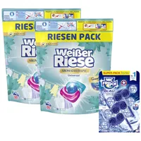 Weißer Riese Universal Trio-Caps & WC FRISCH Kraft-Aktiv Vollwaschmittel (Set, [120-St. 1x 120 WL + 1x 150 g Waschmittel und Toilettenstein)