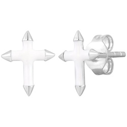 Glanzstücke München Ohrstecker Kreuz Sterling Silber in Gelbgold Ohrringe   Damen 