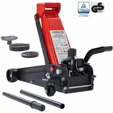 3T Hydraulischer Rangierwagenheber mit integriertem Fußpedal max.Hubhöhe 130-508 mm 2x Gummi-Auflagen - Arebos