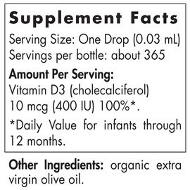 Nordic Naturals Baby's Vitamin D3, 400 IU 22.5 ml,