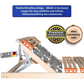 Coemo KombiFlex Federleisten-Tellerlattenrost Kopfteil verstellbar 140 x 200 cm